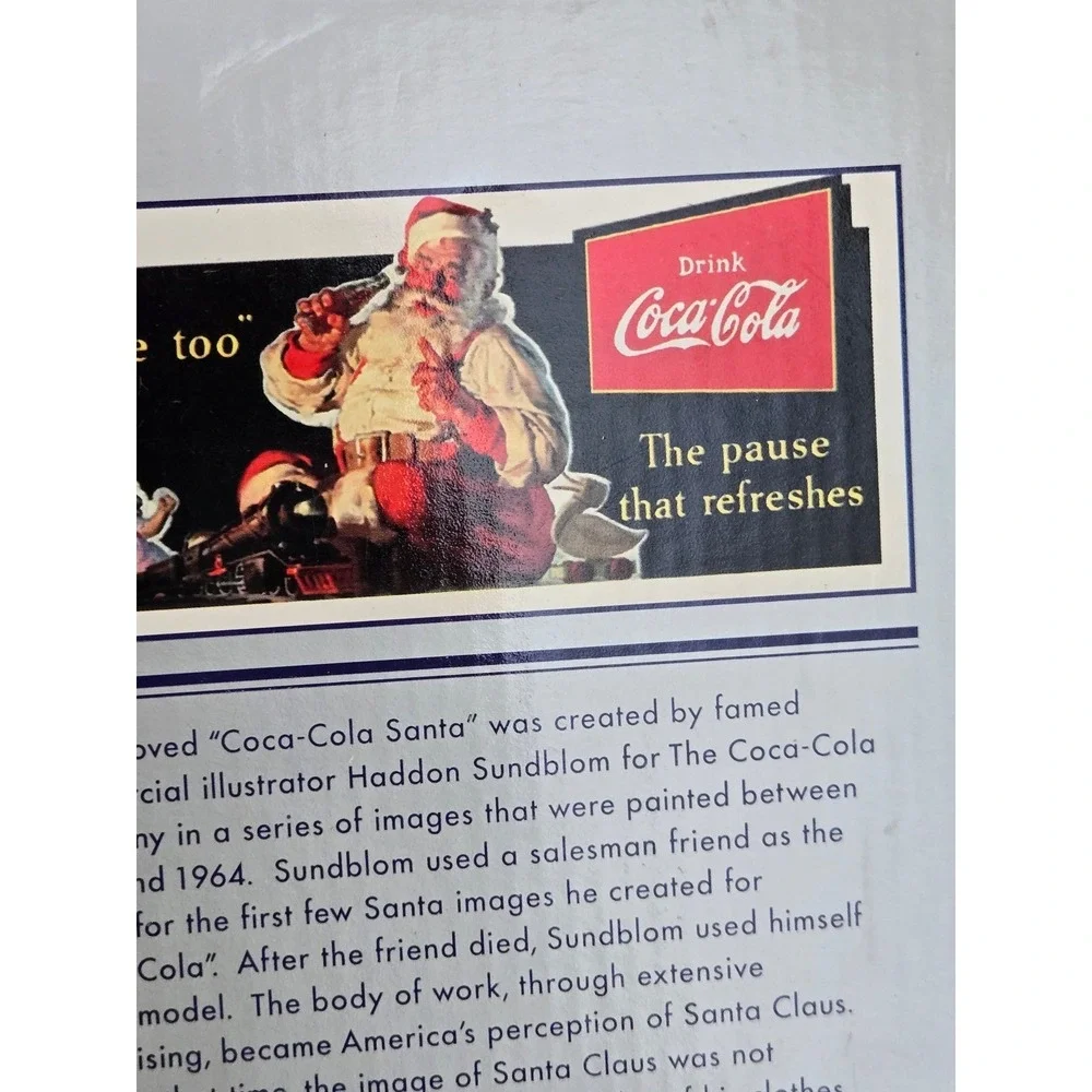Hallmark Coca-Cola Santa Musical Snow Globe Moving Train 2001